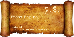 Frass Regina névjegykártya